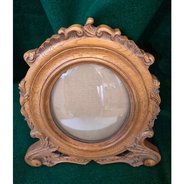 Mid 20th Century Antique Victorian-Style Oval Tabletop Picture Frame With Original Beveled Glass For Sale - Image 5 of 7