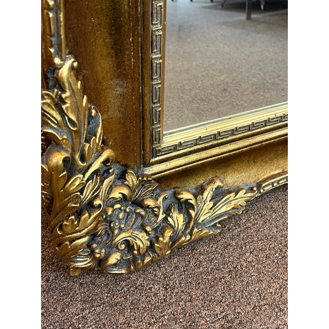 Large Gold Roccoco Italian Style Vintage Mirror For Sale - Image 4 of 9