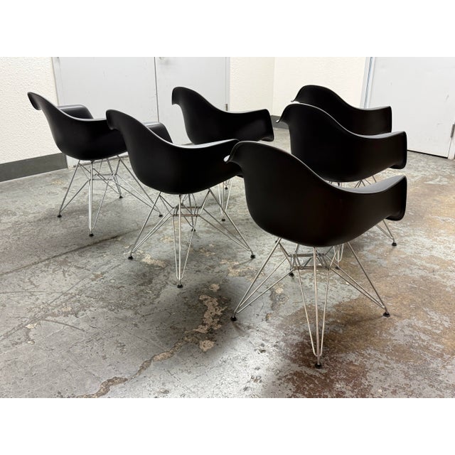 2010s Charles & Ray Eames for Vitra Eames Plastic Dar Armchair, Set of Six For Sale - Image 5 of 12
