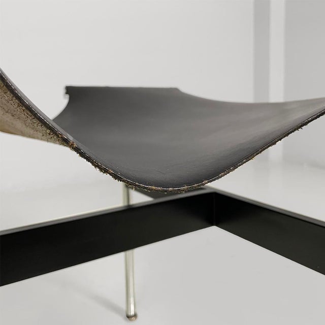 Italian Modern Leather T Chairs by Katavolos, Littell and Kelley for ICF, 1960s, Set of 4 For Sale - Image 12 of 18