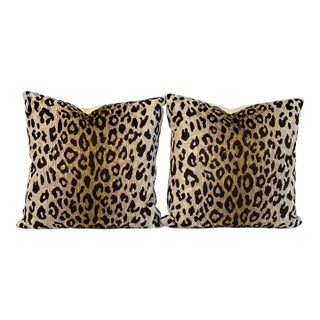 Romo Leopard Ombré Velvet Feather/Down Pillows- a Pair For Sale