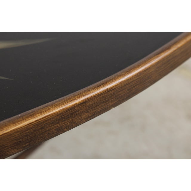 Stunning Bamboo Form Hand Painted Bird Motif Coffee Table For Sale - Image 11 of 18