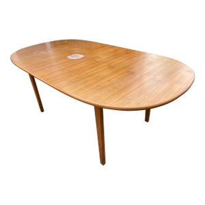 Vintage Mid Century Teak Butterfly Leaf Dining Table – Drop Leaf Oval Table Needs Restoration