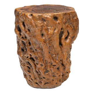 Chinese Burlwood Side Table For Sale