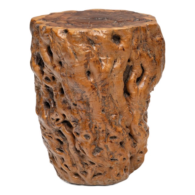 Chinese Burlwood Side Table For Sale