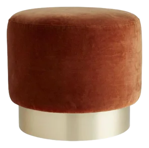 Arteriors Home Avalon Ottoman Persimmon Velvet Champagne Swivel