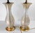 We are selling this gorgeous pair of Italian Murano glass lamps. These lamps have White and Clear latticinio decoration...