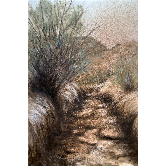 Tamarisk Invasion by Lisa Lebofsky | Dirt and oil on aluminum Landscape with tamarisk bushes. For Sale