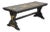 Vintage Chinoiserie Oriental Black Lacquer Gold Gilt Trestle Bench Coffee Table For Sale