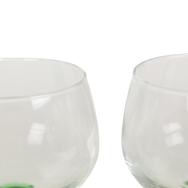 Glass Vintage Alsace Wine Glasses with Green Stems from Luminarc, 1970s, Set of 10 For Sale - Image 7 of 18