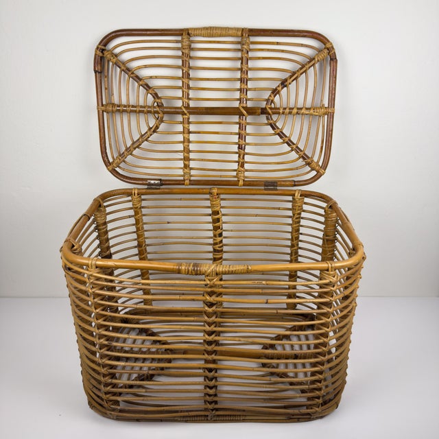 Vintage Rattan Basket, Italy, 1960s For Sale - Image 13 of 18