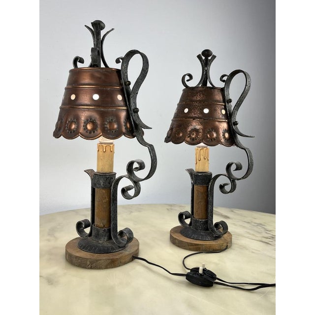 Brutalist Italian Table Lamps, 1960s, Set of 2 For Sale - Image 13 of 18