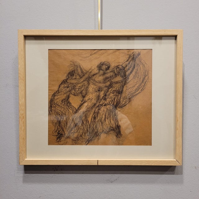 After Agustín Carrera, Sketch for the Opera Curtain Lohegrin, Early 20th Century, Pencil on Paper, Framed For Sale - Image 3 of 17