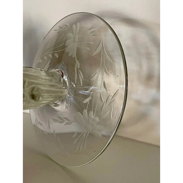 1990s Vintage Art Deco Glass Double Taper Candlesticks, a Pair For Sale - Image 5 of 7