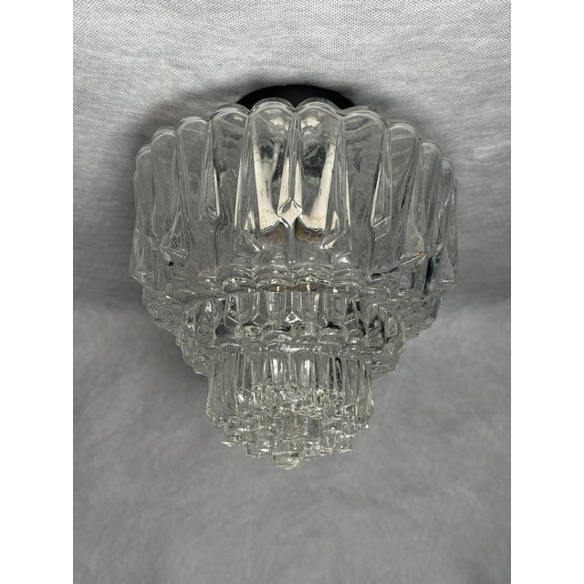 Textured Ice Glass Flush Mount, 1970s For Sale - Image 9 of 9