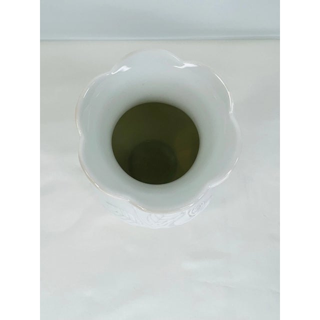 1990s Vintage Kaiser West Germany White Porcelain Rose Vase For Sale - Image 5 of 7