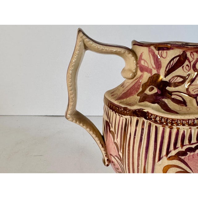Traditional Antique Georgian Sunderland Pink Lustre Pitcher: Pearlware c. 1820s For Sale - Image 3 of 10