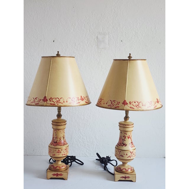 Chinoiserie Vintage Ag Collection Chinoiserie Table Lamps-a Pair For Sale - Image 3 of 12