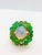 Green Bochic “Orient” Vintage Diamond, Emeralds & Fire Opal Ring Set In 18K Gold & Silver For Sale - Image 8 of 11