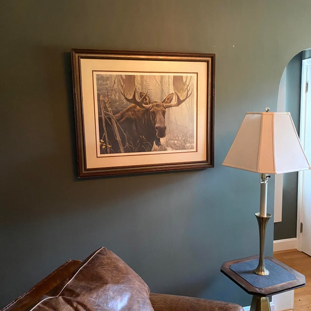 1970s Robert Bateman "Bull Moose" Framed Lithograph Signed/Numbered For Sale - Image 9 of 11