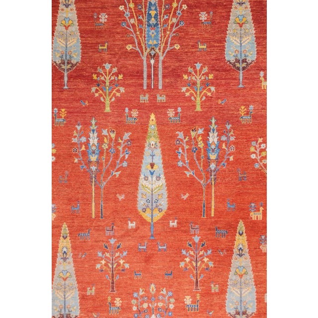 Persian Contemporary Gabbeh Rug 6'8'' X 9'9'' For Sale - Image 3 of 11