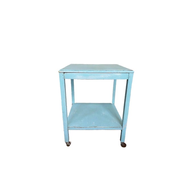 Vintage Wooden Painted Side Table For Sale - Image 4 of 4