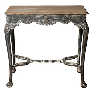 19th Century French Louis XV Style Paint Decorated Table in a Distressed Finish For Sale