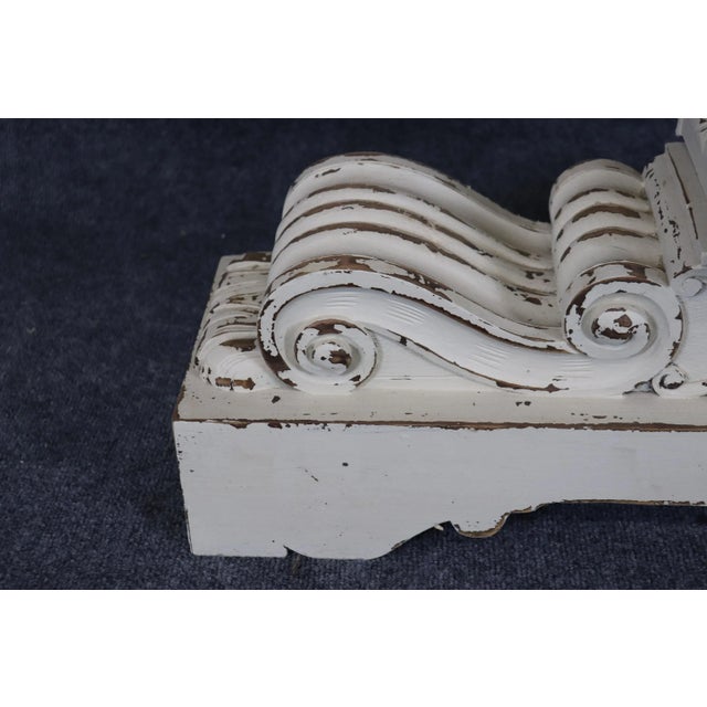 This is a fantastic pair of Jacobean style white distressed painted large console tables. They will add a major and rather...