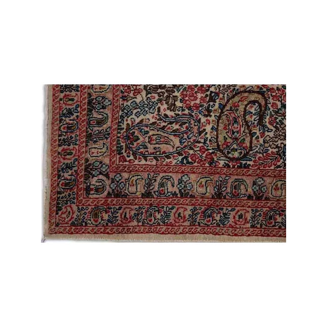 White 1950s Old Persian Kerman Area Rug 10x12 For Sale - Image 8 of 8
