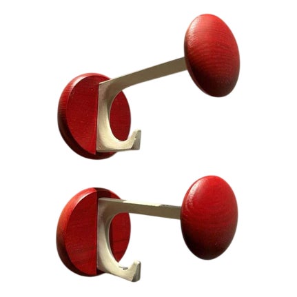 Space Age Wooden Coat Hooks from Schönbuch, 1970s, Set of 2 For Sale