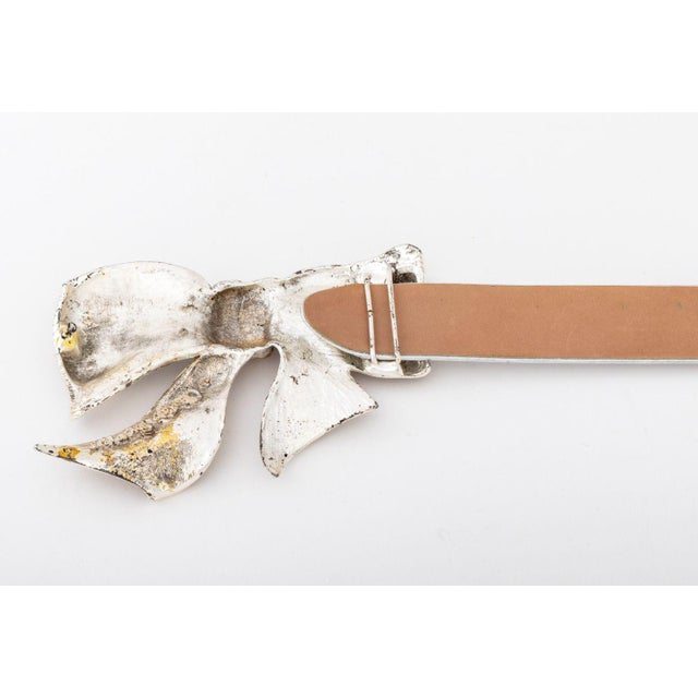 1980s Christopher Ross Silvered Bow Belt Buckle, 1985 For Sale - Image 5 of 8