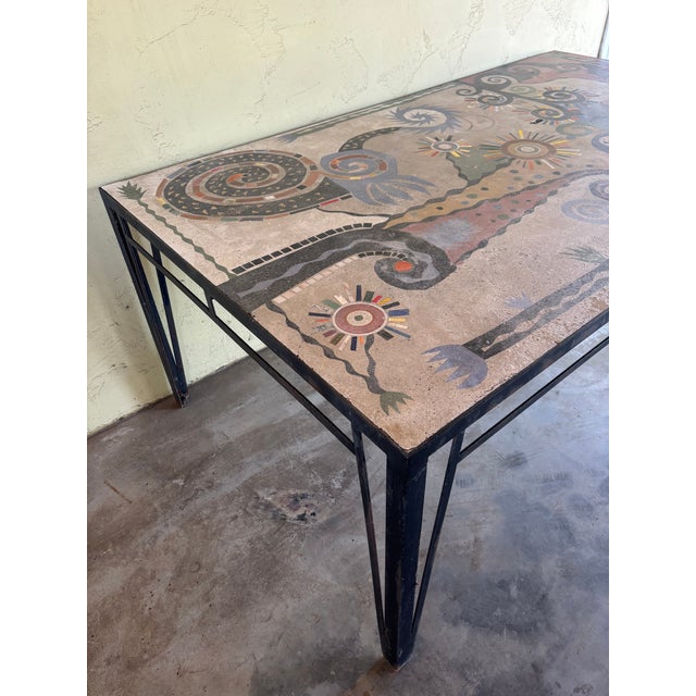 Signed Uli Böege Mosaic table, 1995. Monumentally-sized, super rare example of Post Punk Los Angeles artist Uli Boege's...