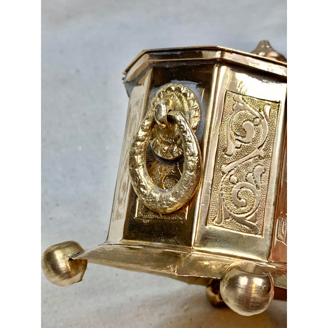 Vintage Etched Brass Box With Handles Chairish