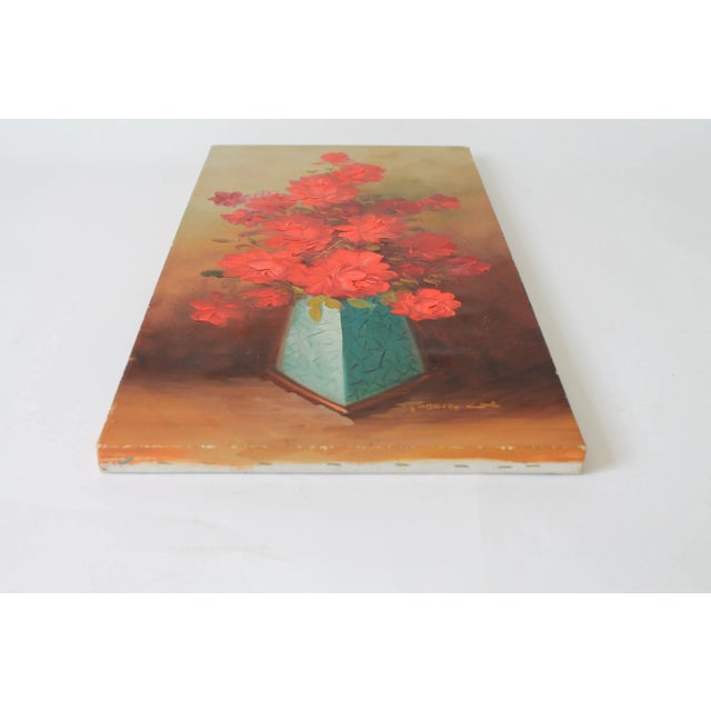 Vintage Red Roses Impressionist Still Life Painting by Robert Cox For Sale In Milwaukee - Image 6 of 8