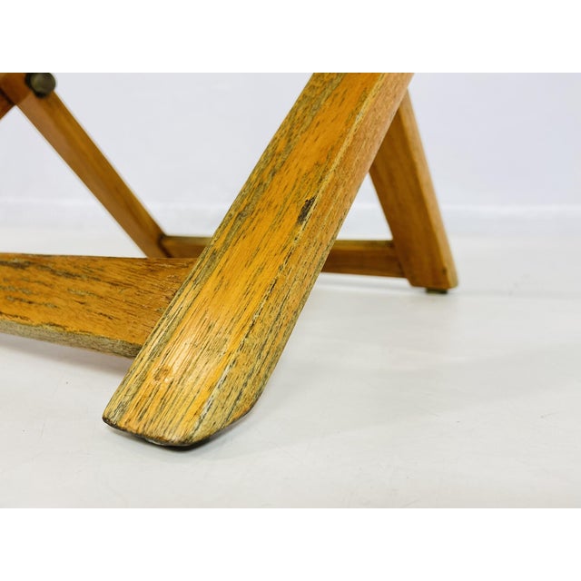 Vintage Folding Teak Slatted Stool by Summit Furniture, Outdoor or Indoor Seat For Sale - Image 15 of 16