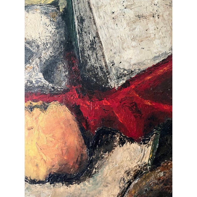 Wood Vintage Still Life Oil on Board Painting Fauvist Style For Sale - Image 7 of 8