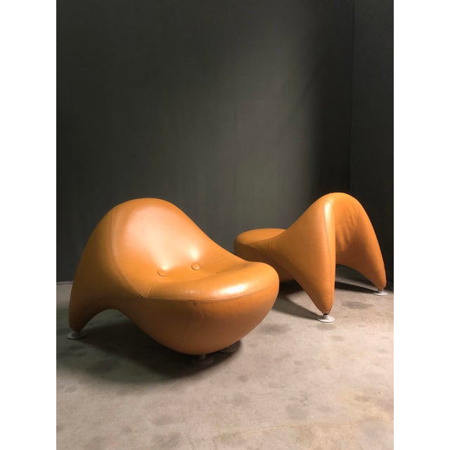 Animal Skin Leather Lounge Chairs by Luigi Colani, 1968, Set of 2 For Sale - Image 7 of 13