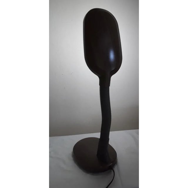 1980s Vintage Desk Lamp with Adjustable Gooseneck Reflector in Brown Plastic, 1980s For Sale - Image 5 of 8