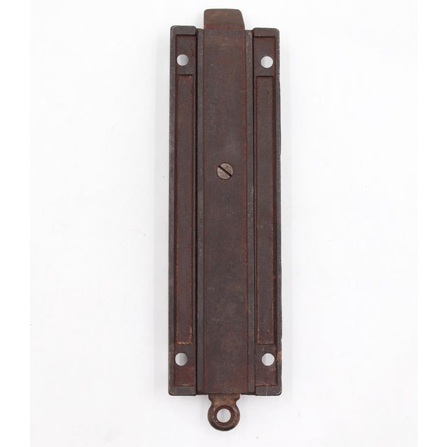 Antique Aesthetic Cast Iron Door Spring Bolt Latch For Sale - Image 6 of 8