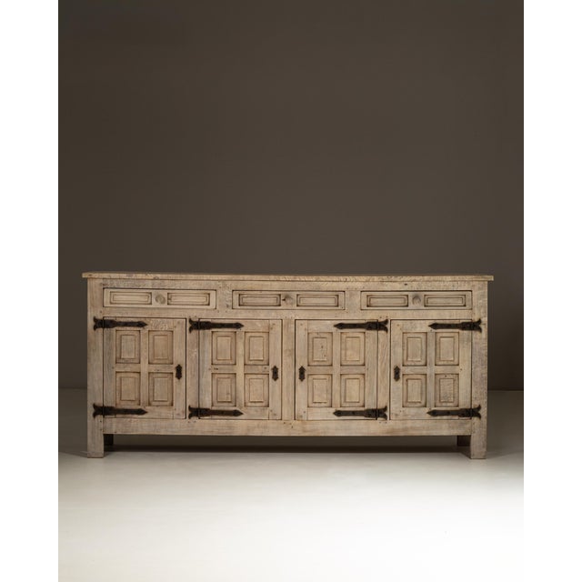1970s 1970s French Primitive Oak Buffet With Iron Hardware For Sale - Image 5 of 18