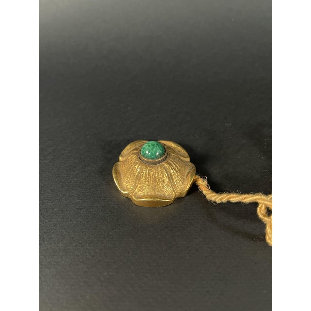 Metal Art Decò Gilt Bronze Doorbell attributed to Maison Charles, 1930s For Sale - Image 7 of 8