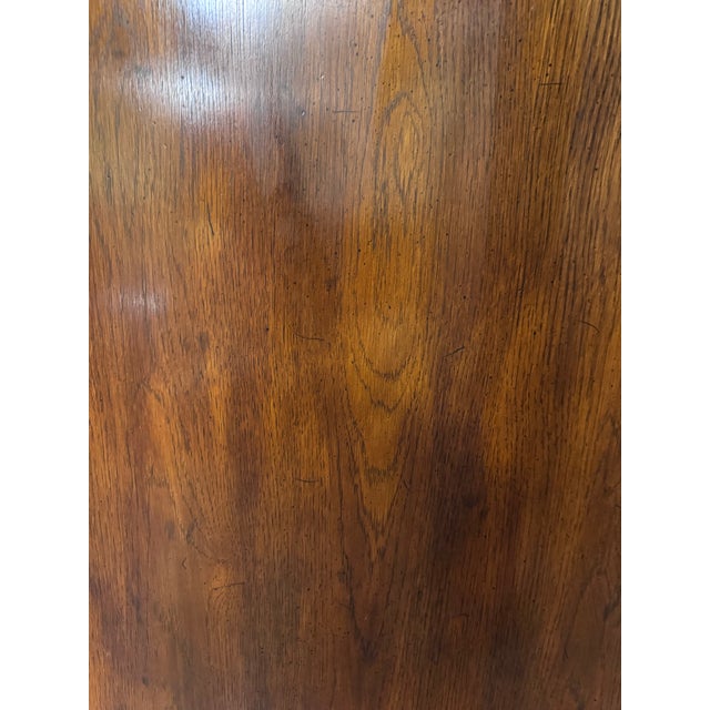 1970s 1970s Henredon Scene One Campaign Oak Lighted Display and Bar Cabinet For Sale - Image 5 of 9