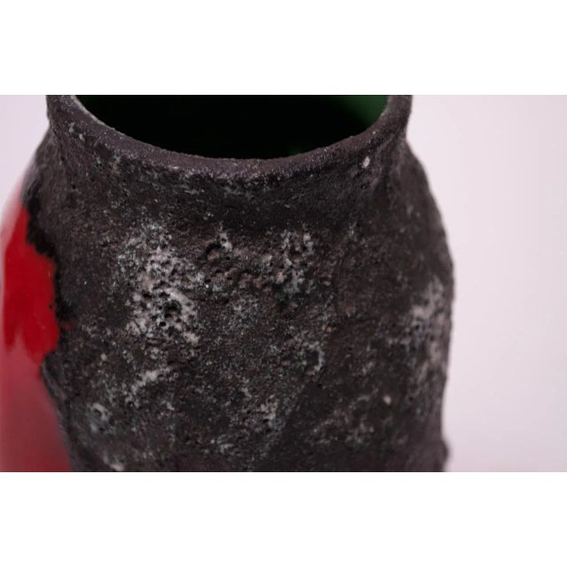Mid-Century Italian Modern San Marino Fat Lava Ceramic and Enamel Vase For Sale - Image 9 of 13