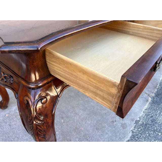 Late 20th Century Rococo Style Hekman Mahogany Writting Table Desk For Sale - Image 9 of 12