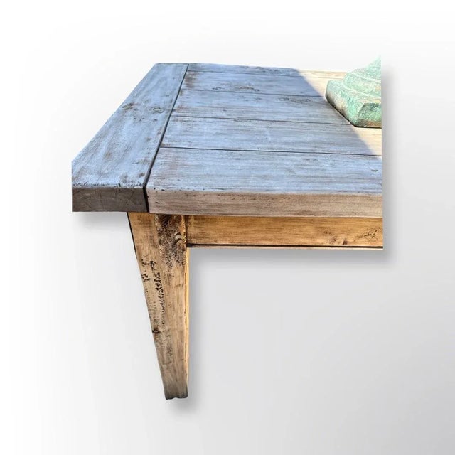 Vintage Old Italian Large Pine Wood Dining Table