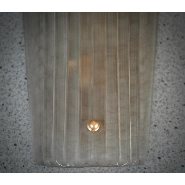 Mid-Century Modern Smoky Murano Glass and Brass Wall Light, 2000 For Sale - Image 3 of 9