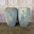 Pair of Large Atelier Vierkant Style Planters - Ocean Blue Patina Barrel Pots For Sale - Image 9 of 12
