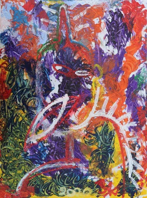 Sax Berlin 21st Century Wild Man. Contemporary Neo Expressionist Painting 2010