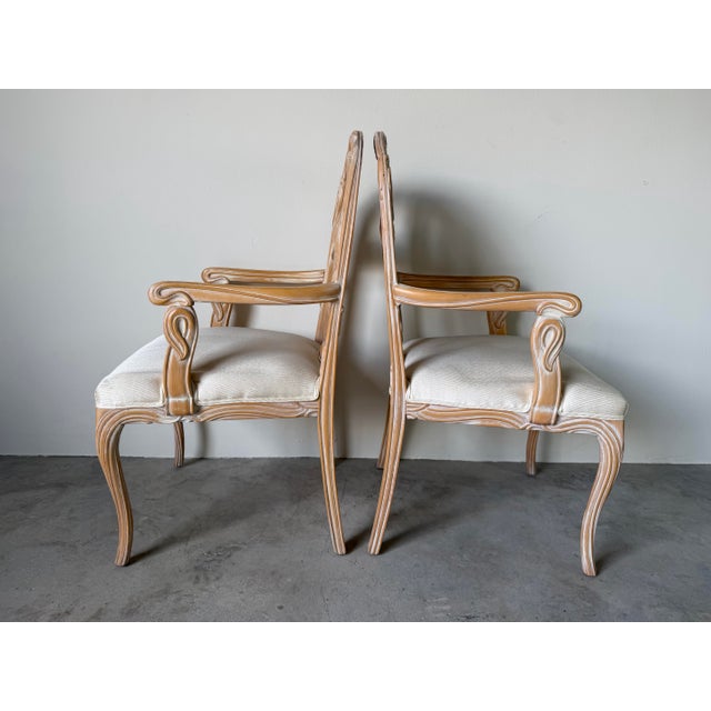 Vintage Regency Faux Bois Palm Dining Chairs – A Pair For Sale - Image 4 of 12