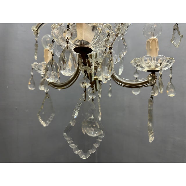 Italian Crystal and Murano Glass Chandelier, 1950s For Sale - Image 10 of 14
